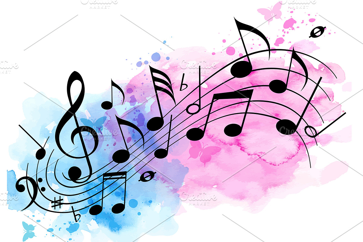 Watercolor Music Background in Illustrations - product preview 8