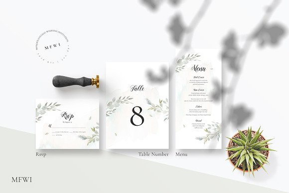 Modern Foliage Wedding Invitation in Wedding Templates - product preview 2