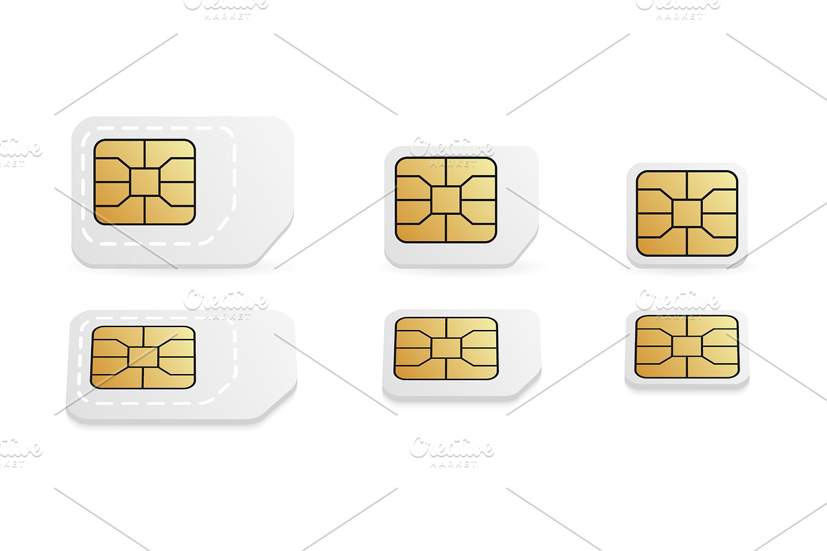 Sim card size for mobile phone in Objects - product preview 8