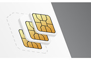 Sim cards mockup for mobile phone