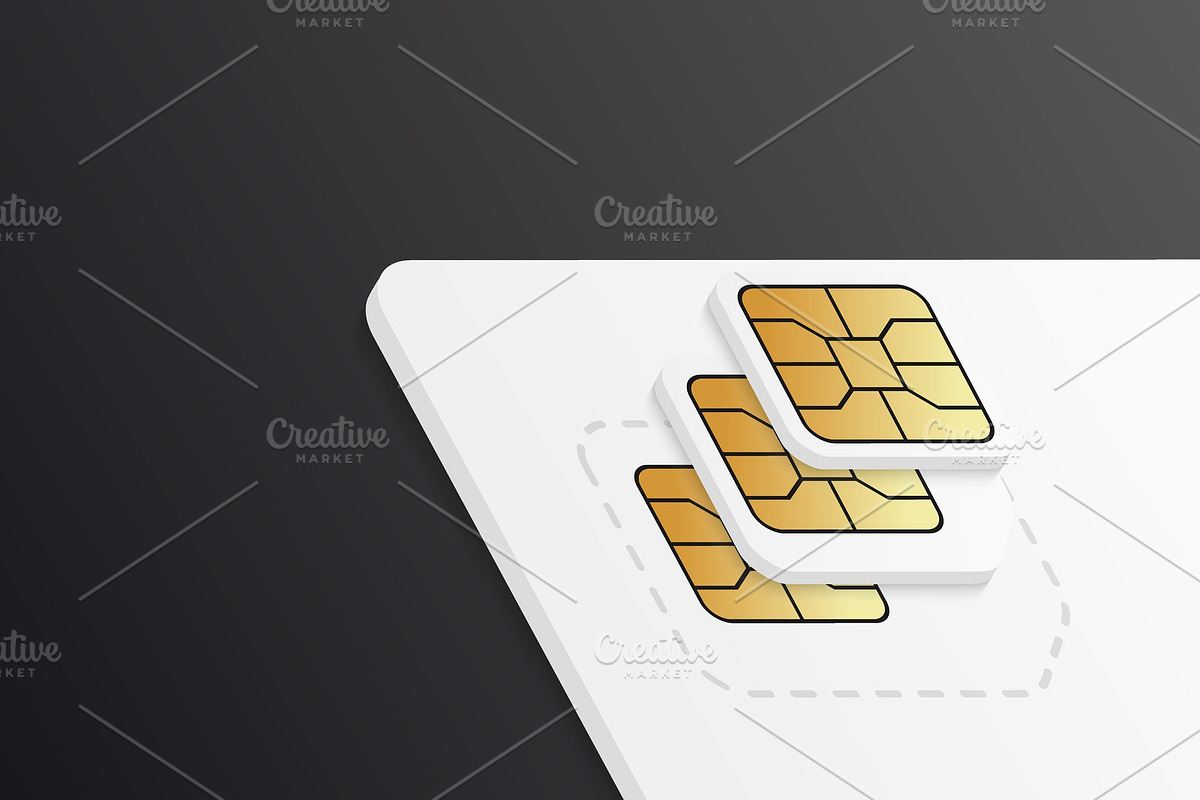 Realistic SIM card mockup. in Illustrations - product preview 8