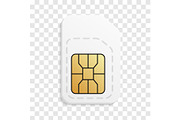 Empty 3D mobile SIM card.