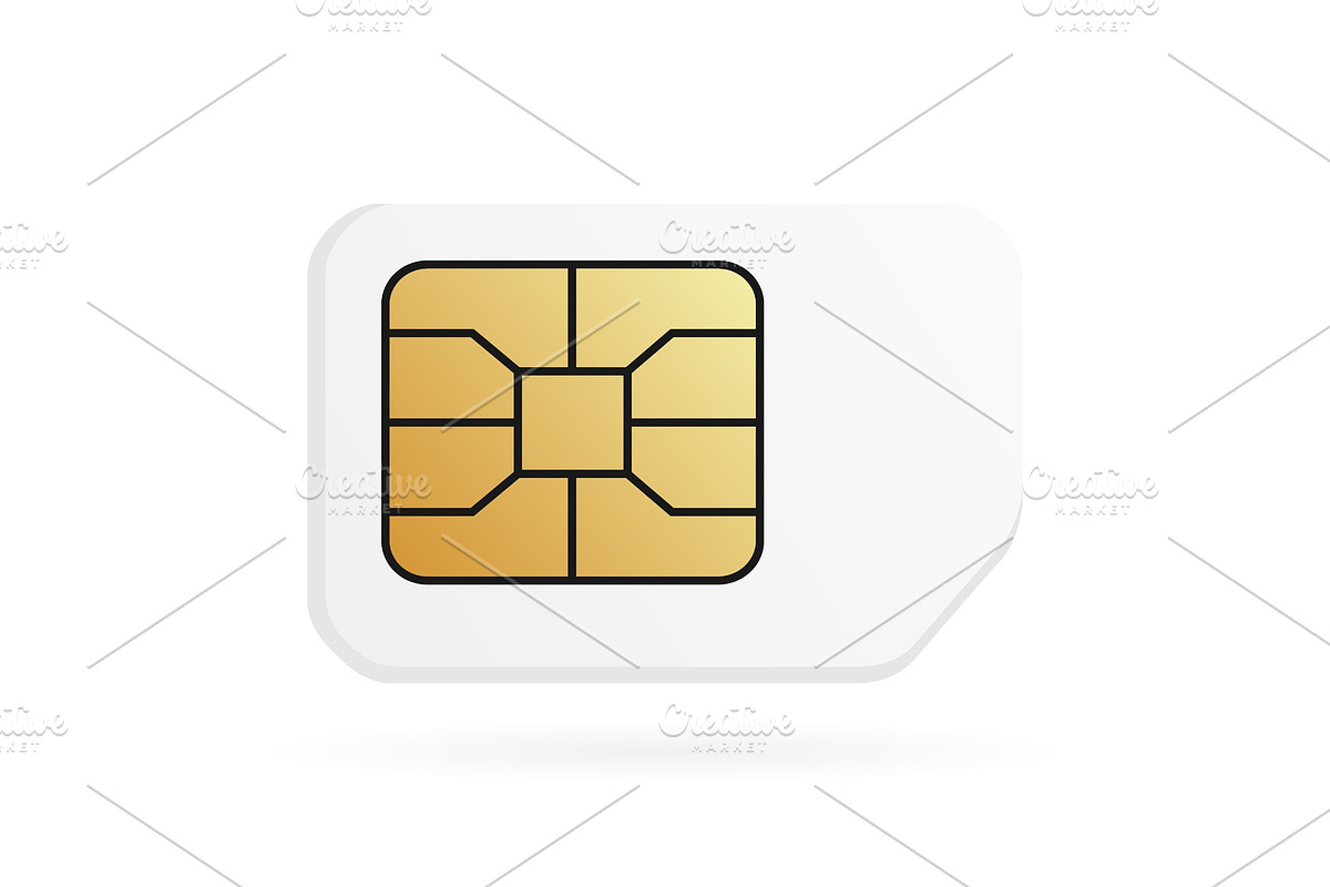 Realistic blank SIM card. in Objects - product preview 8