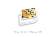 Nano to Micro SIM card adapter