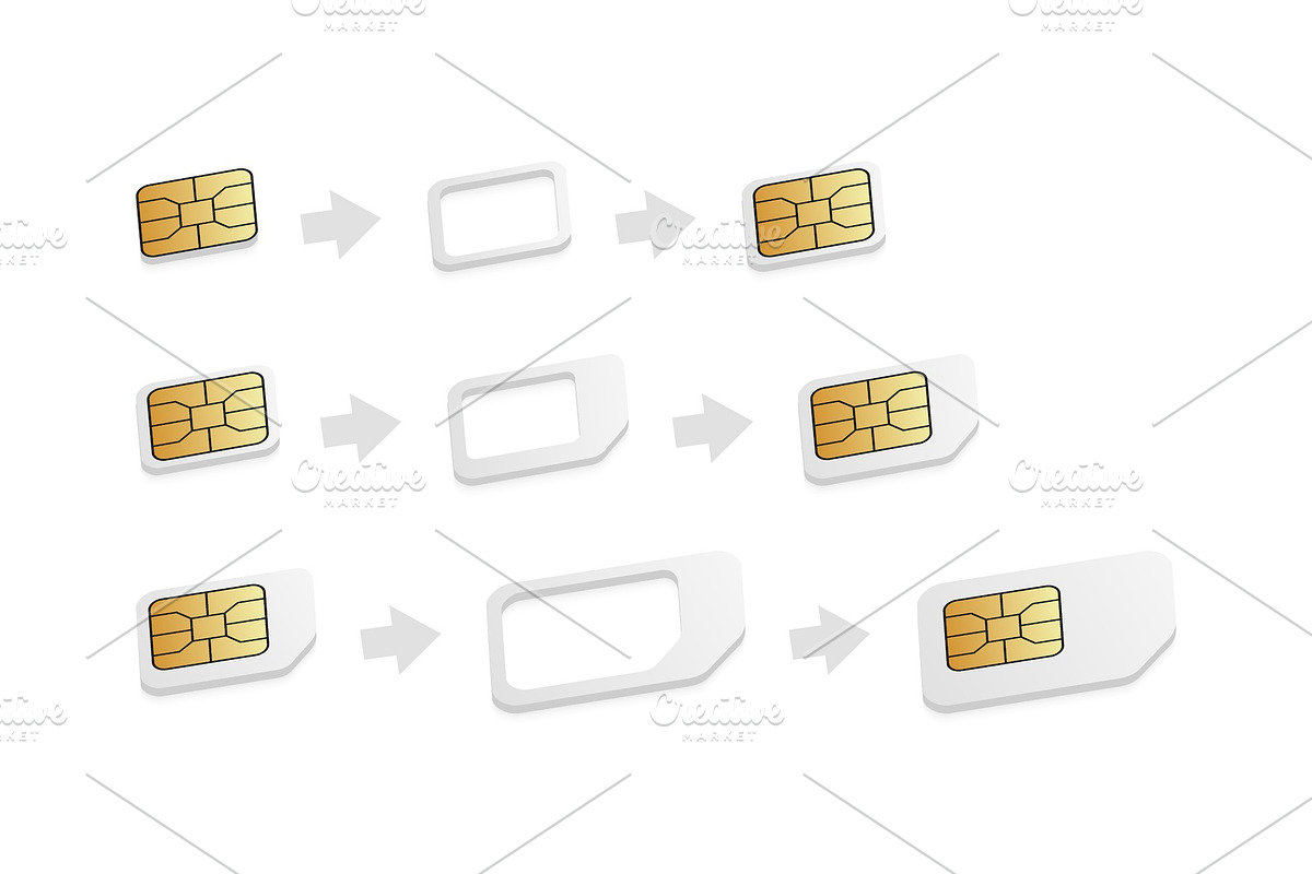 Realistic SIM card adapters. in Objects - product preview 8