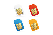 Realistic colored SIM card set