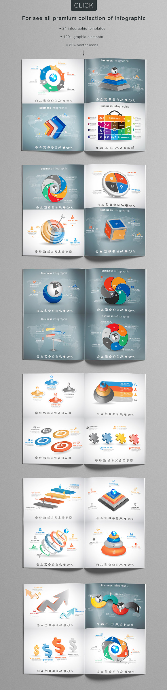 Premium Collection of Infographics in Presentation Templates - product preview 6