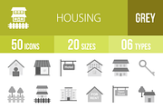 50 Housing Greyscale Icons