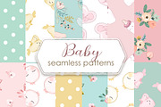 Baby girl seamless patterns