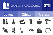 50 Makeup & Accessories Glyph Icons