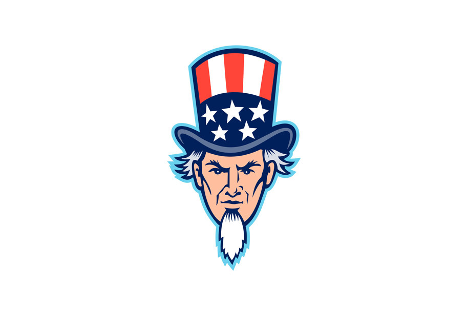 Uncle Sam Head Mascot