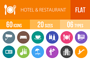60 Hotel&Restaurant Flat Round Icons