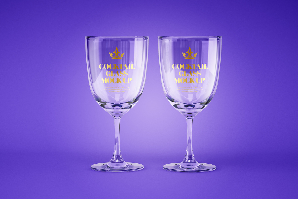 Water and Cocktail Glass Mockup Set in Product Mockups - product preview 8