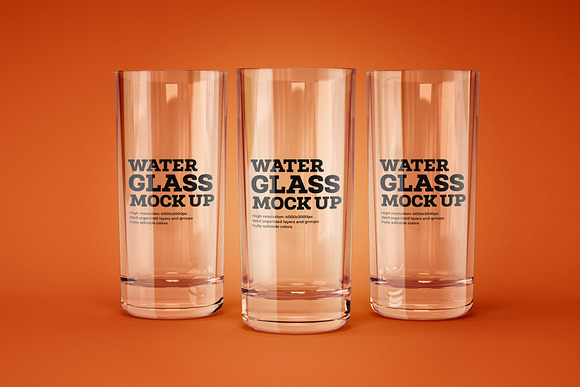 Water and Cocktail Glass Mockup Set in Product Mockups - product preview 6