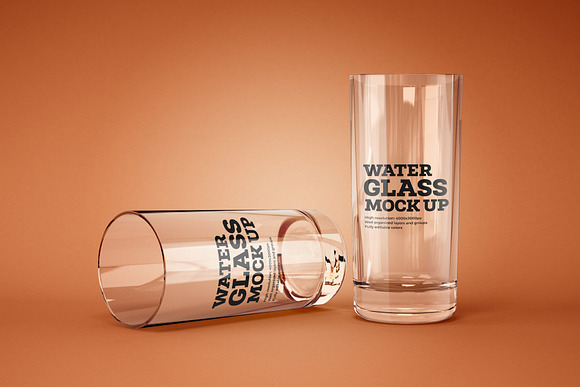 Water and Cocktail Glass Mockup Set in Product Mockups - product preview 7