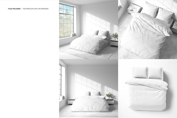 Double Bed Bedding Mockup Set in Product Mockups - product preview 2