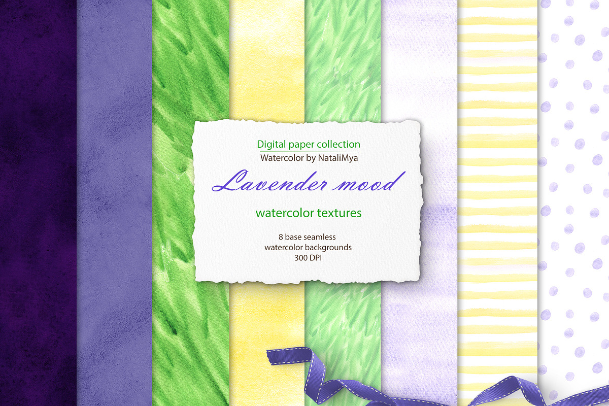 Summer watercolor seamless textures in Textures - product preview 8