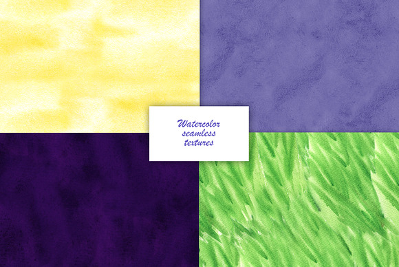 Summer watercolor seamless textures in Textures - product preview 1