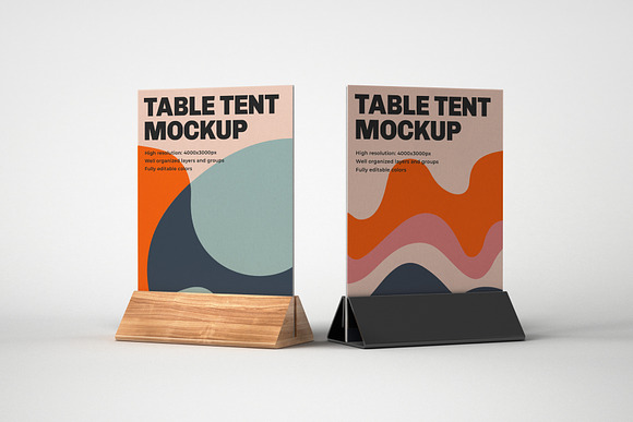 Table Tent and Sign Mockup Set in Print Mockups - product preview 1