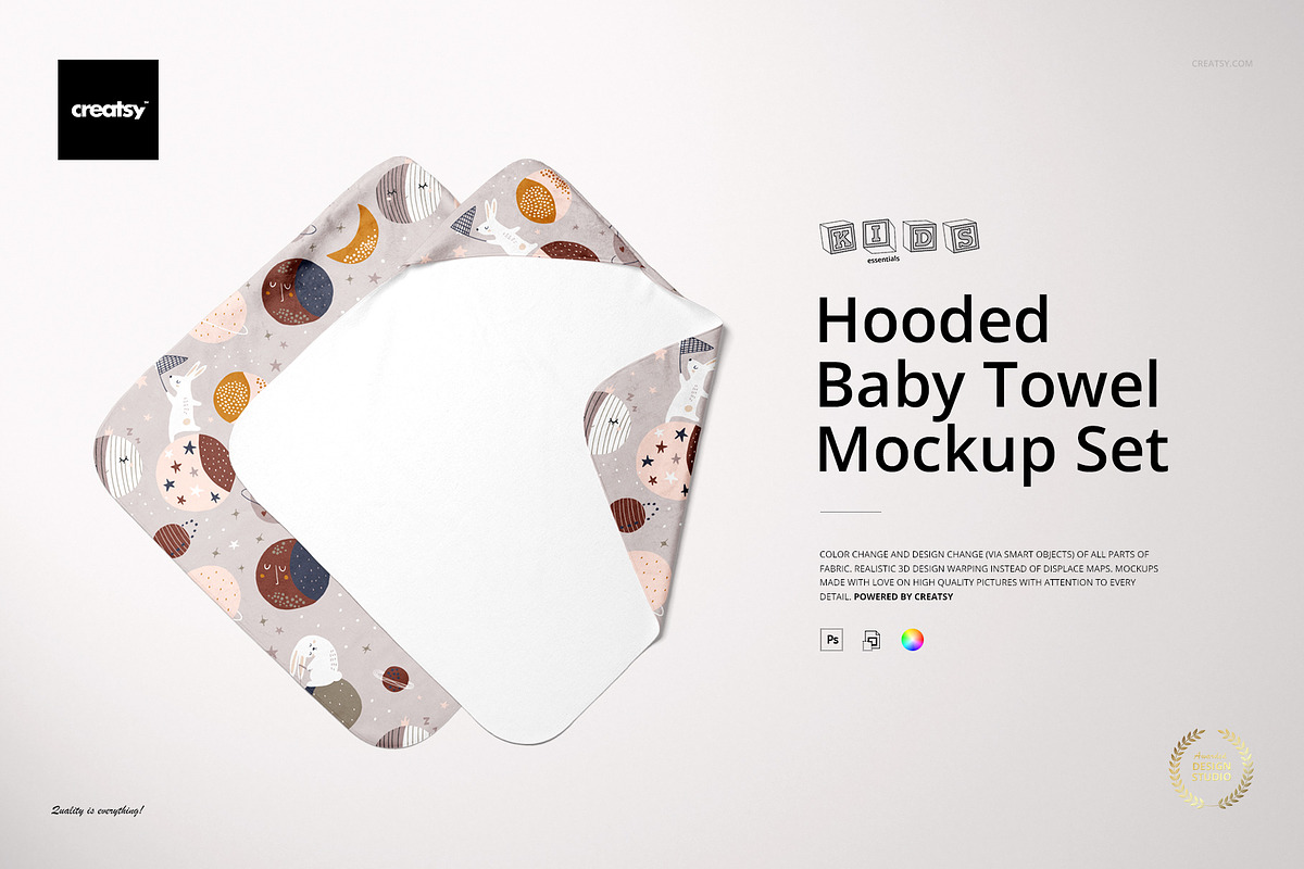 Hooded Baby Towel Mockup Set in Product Mockups - product preview 8