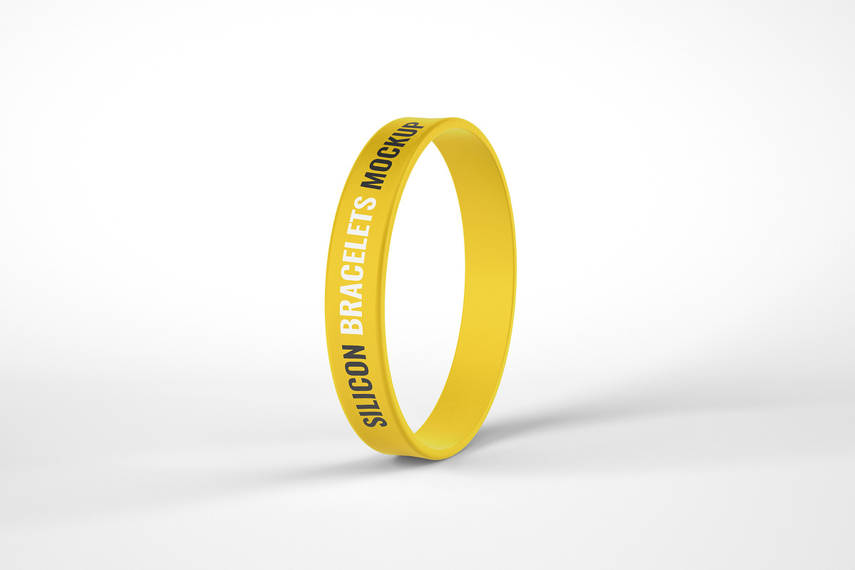 Silicone Rubber Bracelet Mockup in Branding Mockups - product preview 8