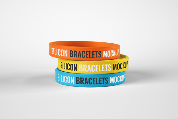 Silicone Rubber Bracelet Mockup in Branding Mockups - product preview 1