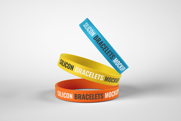 Silicone Rubber Bracelet Mockup in Branding Mockups - product preview 2