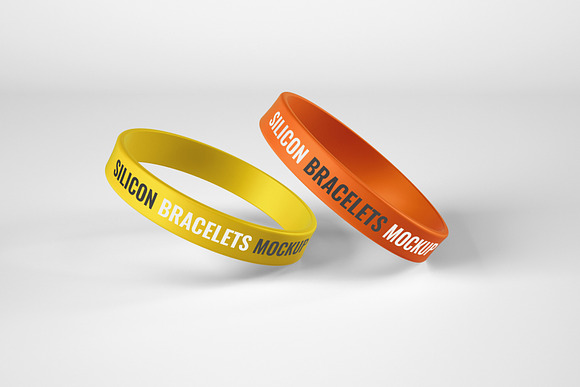 Silicone Rubber Bracelet Mockup in Branding Mockups - product preview 3