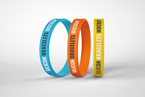 Silicone Rubber Bracelet Mockup in Branding Mockups - product preview 4