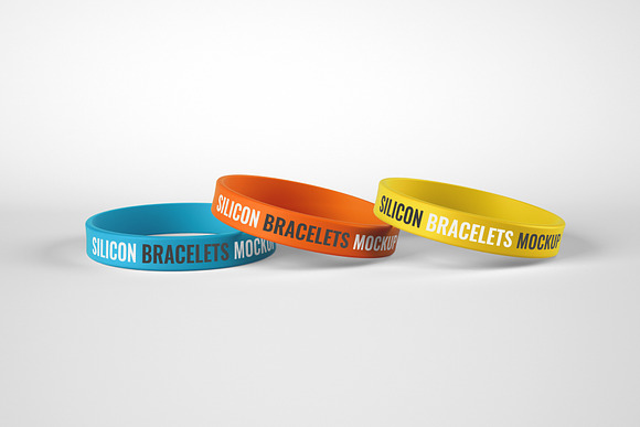 Silicone Rubber Bracelet Mockup in Branding Mockups - product preview 8