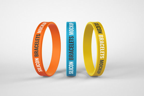 Silicone Rubber Bracelet Mockup in Branding Mockups - product preview 9
