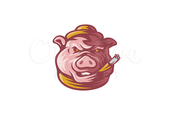Pig Gangster Mascot Logo