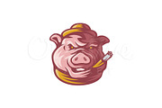 Pig Gangster Mascot Logo