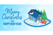 Merry Christmas concept banner