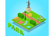 Park concept banner, isometric style