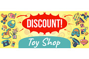 Toy shop discount concept banner