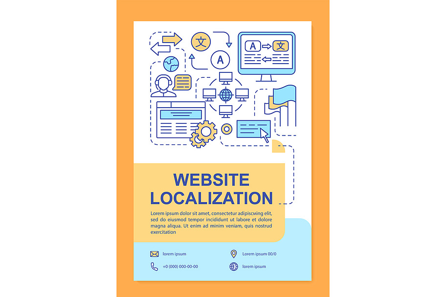Website localization brochure in Icons - product preview 8