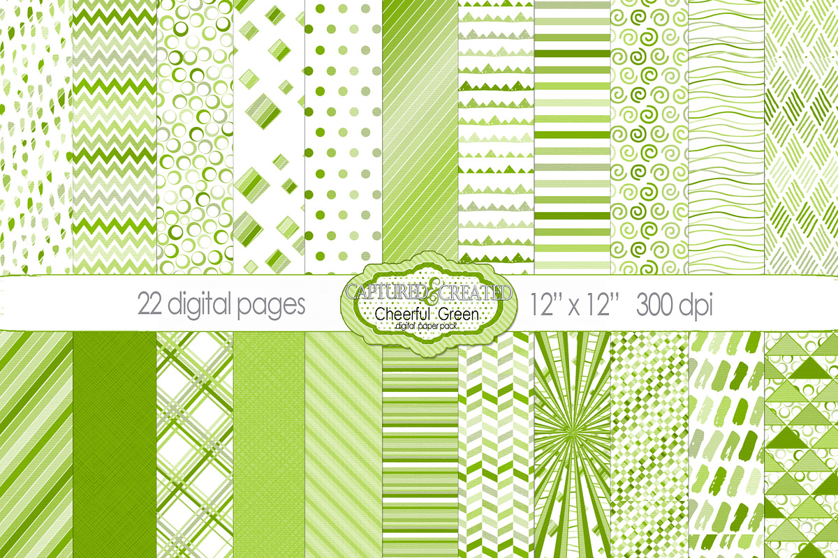 22 Cheerful Green  Patterned Papers in Objects - product preview 8
