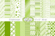 22 Cheerful Green  Patterned Papers