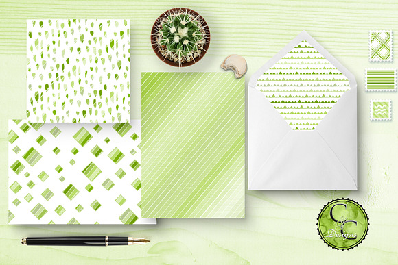 22 Cheerful Green  Patterned Papers in Objects - product preview 5