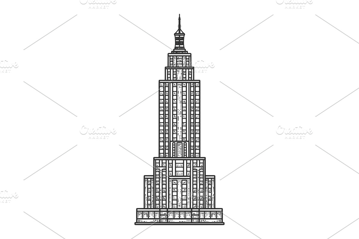 Empire State Building sketch vector in Illustrations - product preview 8