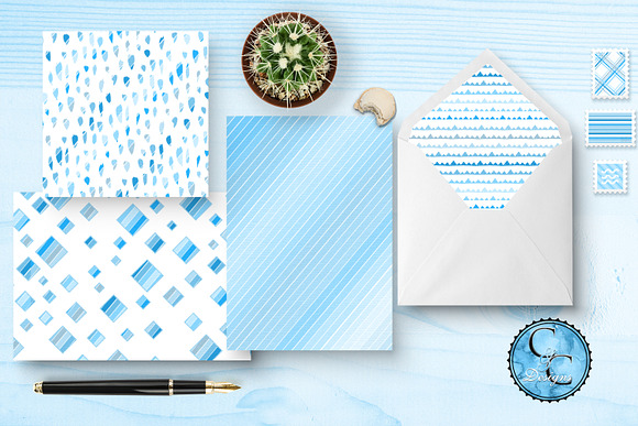 22 Cheerful Blue  Patterned Papers in Objects - product preview 6