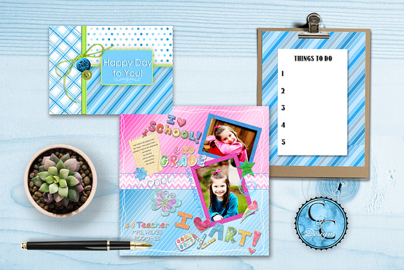 22 Cheerful Blue  Patterned Papers in Objects - product preview 7