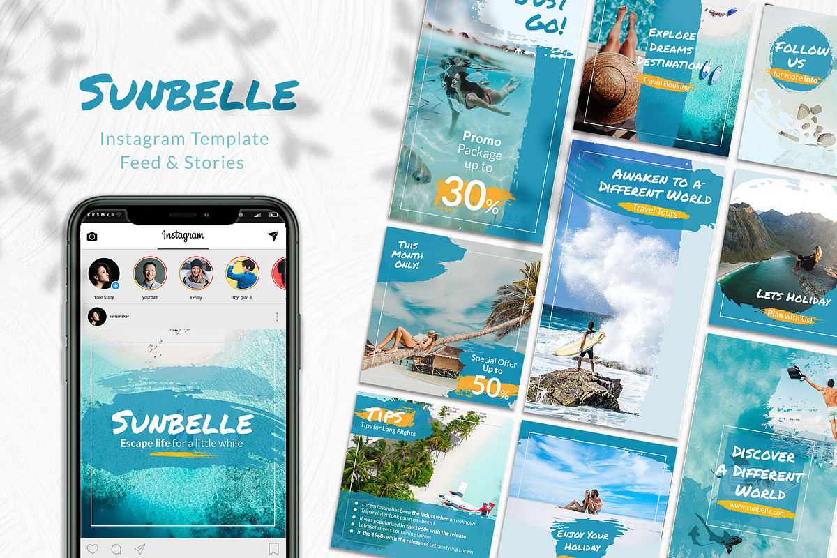 Sunbelle Instagram Template in Instagram Templates - product preview 8
