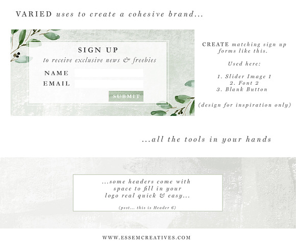 Greenery Web Blog Branding Kit in Templates - product preview 2