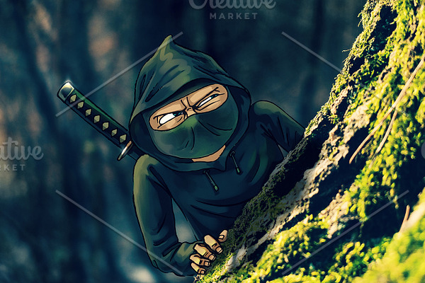 Ninja Hiding in a Woods