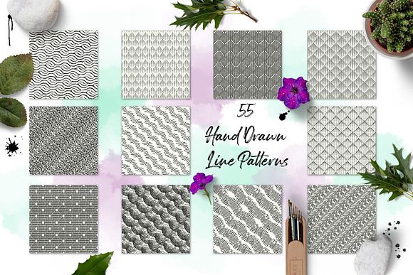 hand drawn line patterns vol.2 in Patterns - product preview 1