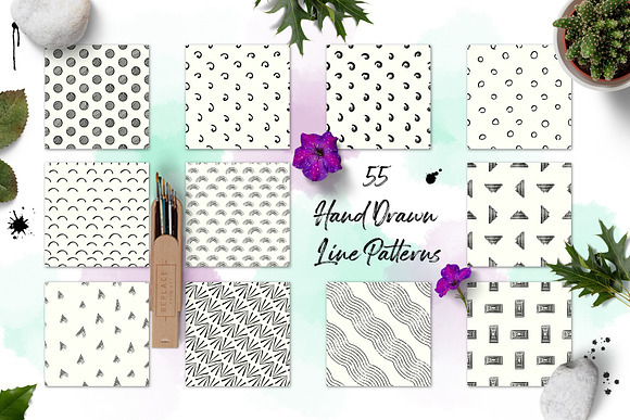 hand drawn line patterns vol.2 in Patterns - product preview 3