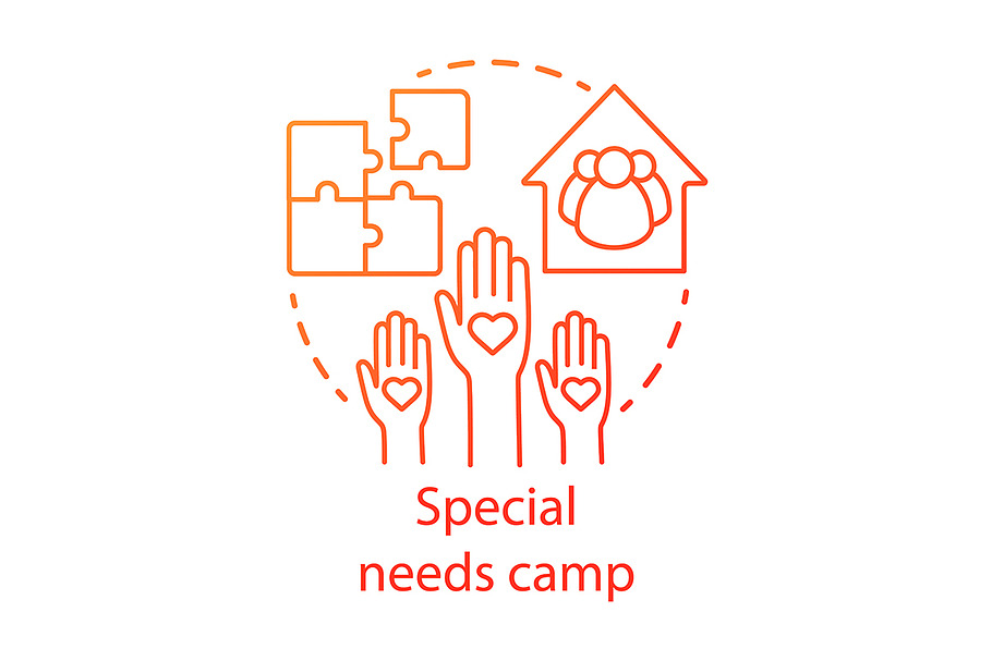 Special needs camp concept icon