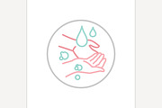 Hand wash hygiene icon